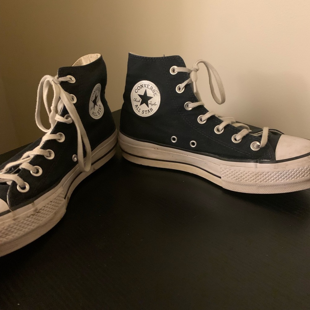 Black platform converse